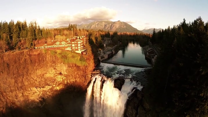 Snoqualmie Falls as seen from a Drone