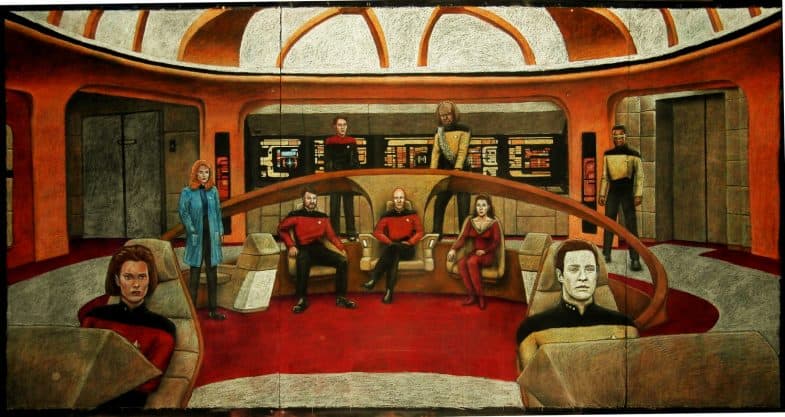 Star Trek: The Next Generation chalk mural by Justin Cozens