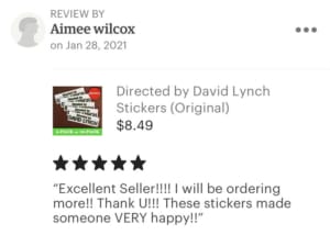 Review of the Directed by David Lynch stickers