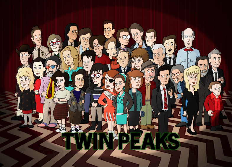 Twin Peaks cast as cartoon characters by neoalxtopi