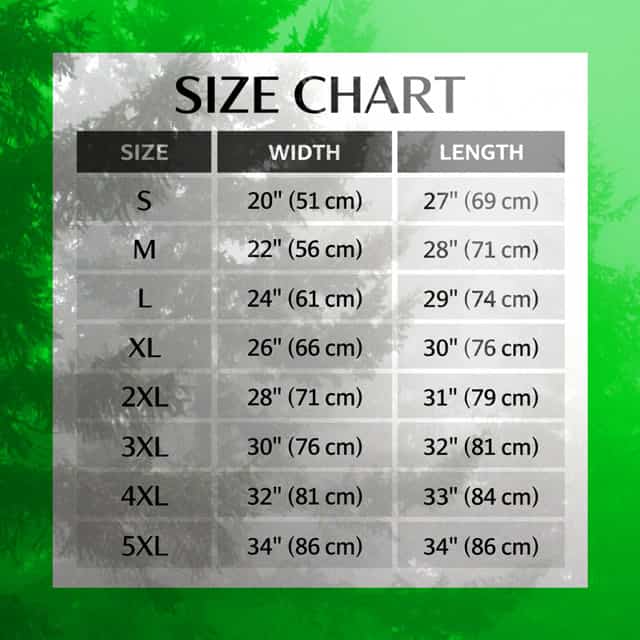 Twin Peaks / David Lynch Hoodie Size Chart