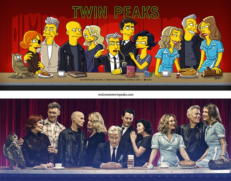 Twin Peaks Entertainment Weekly cover Simpsonized by ADN