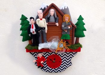Handmade Twin Peaks felt clock