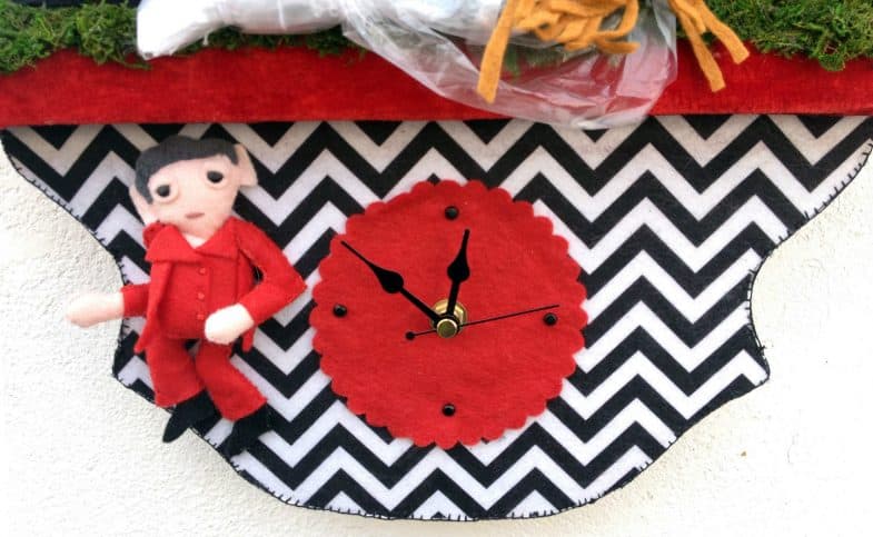Twin Peaks handmade felt clock