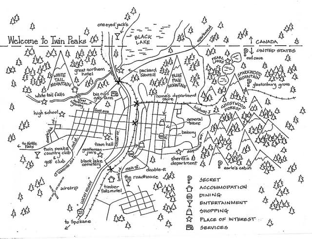 Twin Peaks map by Urban Dilettante