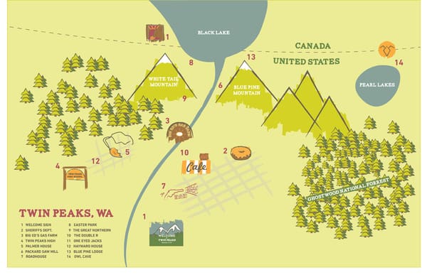 Twin Peaks map by Jacquelyn Schaab