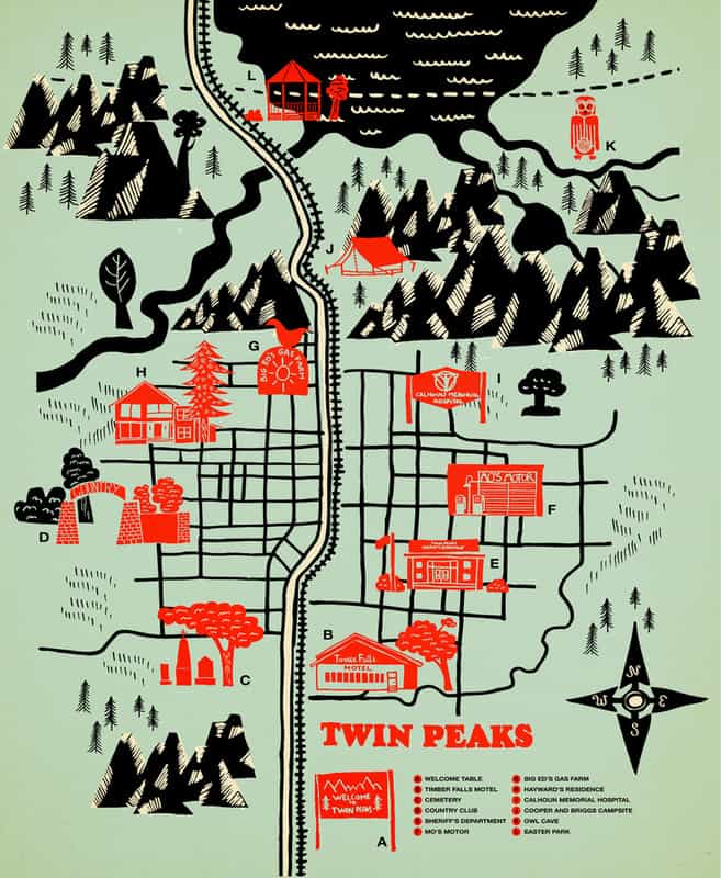 Twin Peaks map by Robert Farkas