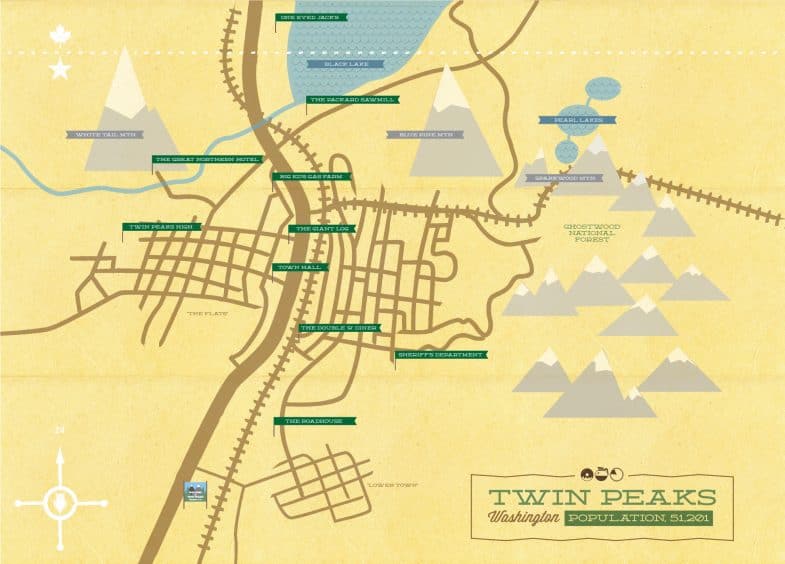 Twin Peaks map by M. Walton Keys
