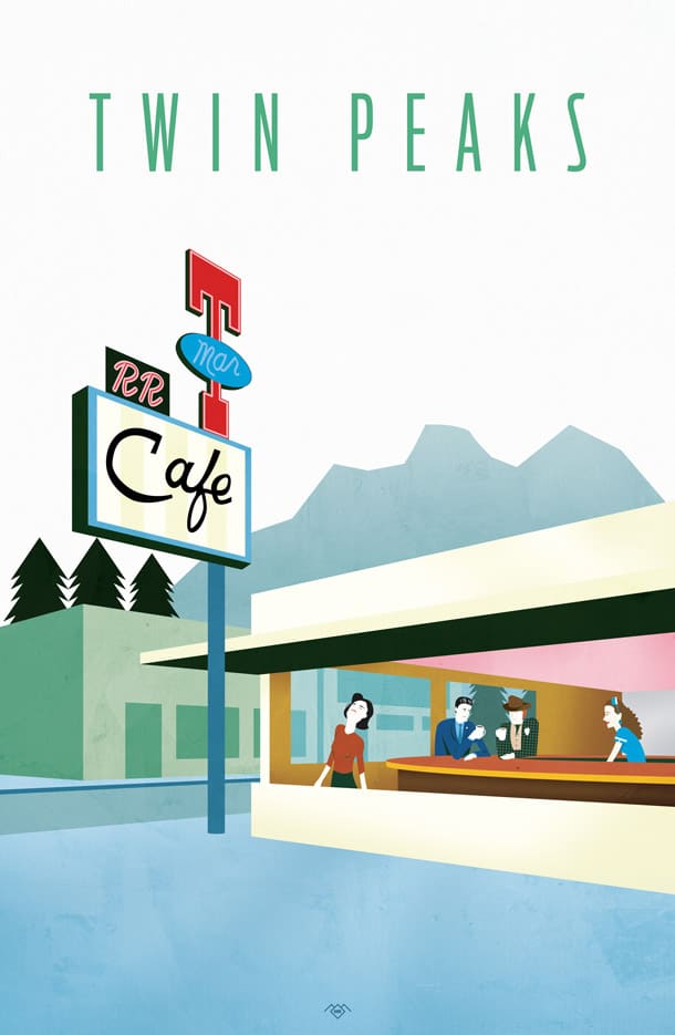Edward Hopper's Nighthawks meets The Twin Peaks Double R Diner