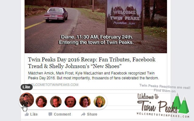 Twin Peaks Reactions for Facebook