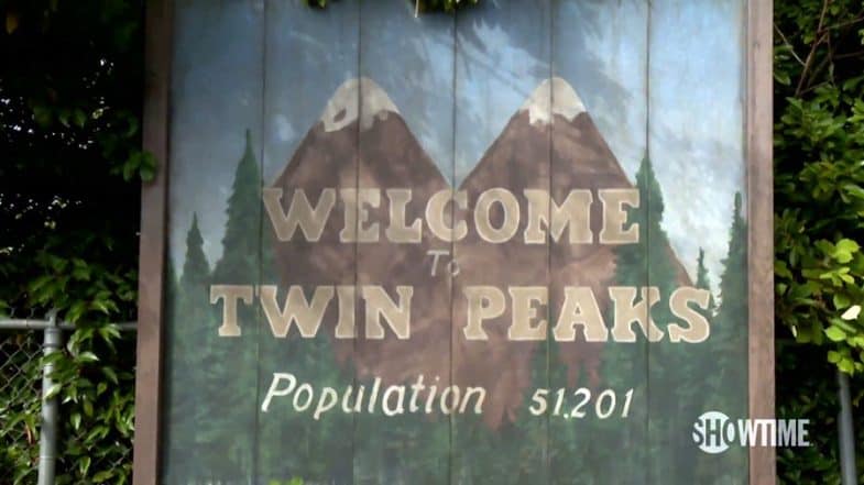 Welcome to Twin Peaks sign, new Twin Peaks